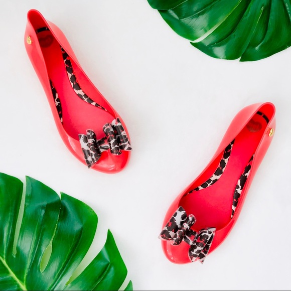 Melissa Shoes - Melissa jelly leopard bow ballet flats